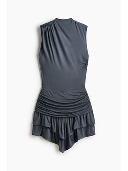 H&M - Women Grey Draped tiered dress