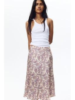 H&M - Women Purple Printed viscose-blend skirt