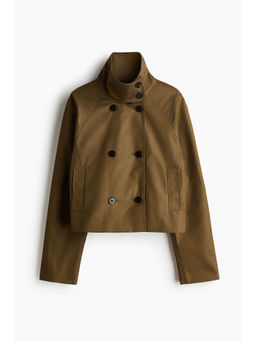 H&M - Women Green Short trench coat