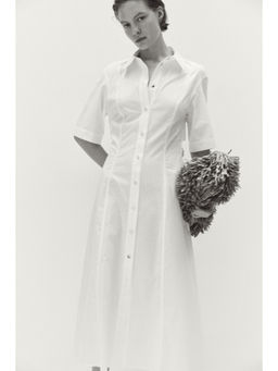 H&M - Women White Tie-back poplin dress