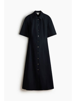 H&M - Women Blue Tie-back poplin dress