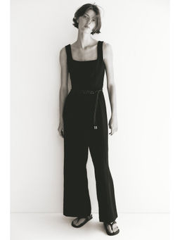 H&M - Women Black Belted Jumpsuit