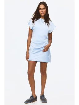 H&M - Women Blue Draped satin dress
