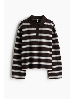 H&M - Women Brown Cotton polo shirt