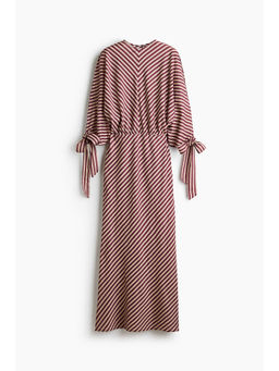H&M - Women Red Tie-detail midi dress