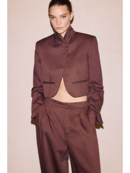 H&M - Women Brown Viscose-blend twill blazer