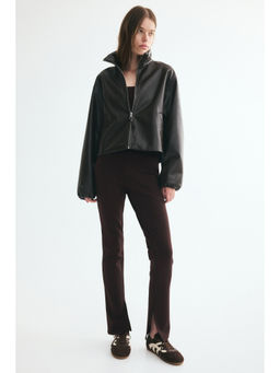 H&M - Women Brown Ponte di Roma pull-on trousers