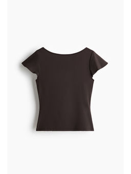 H&M - Women Brown Cowl-Back Jersey Top