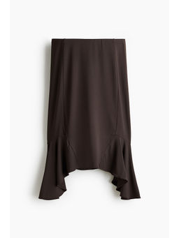 H&M - Women Brown Flounced jersey skirt