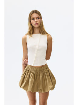 H&M - Women White Button-Front Cotton Vest Top