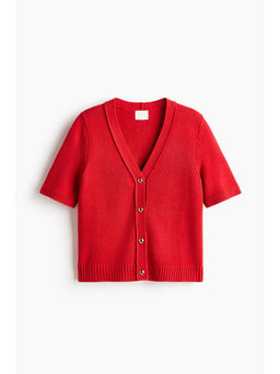 H&M - Women Red Short-sleeved cardigan