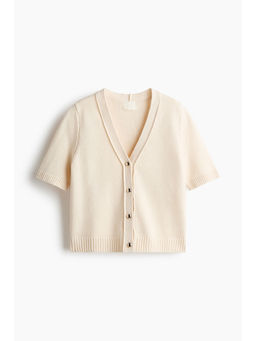 H&M - Women Beige Short-sleeved cardigan