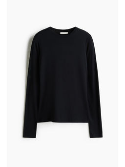 H&M - Women Black Long-Sleeved Modal Top