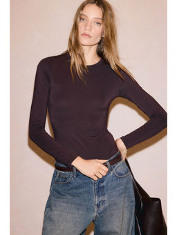 H&M - Women Red Long-Sleeved Modal Top