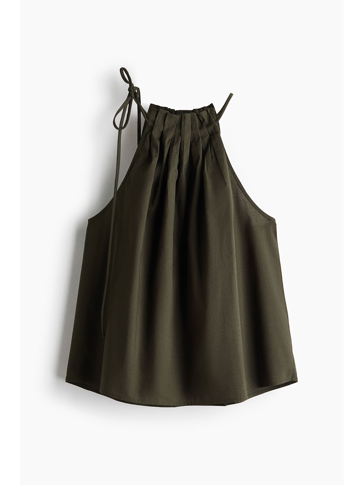 h&m Women Green Pleated Tie-Detail Top-picture-28