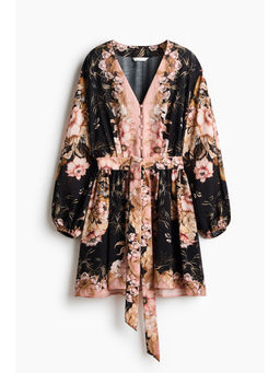 H&M - Women Black Tie-belt tunic dress