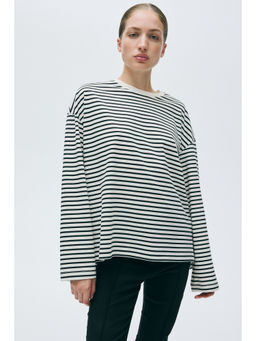 H&M - Women Black Long-Sleeved Cotton T-Shirt