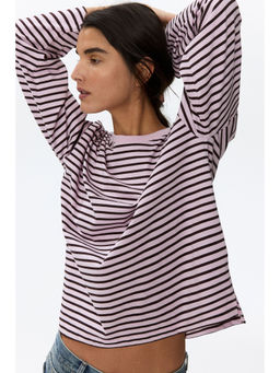H&M - Women Pink Long-Sleeved Cotton T-Shirt