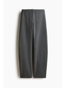 H&M - Women Grey Tailored barrel trousers