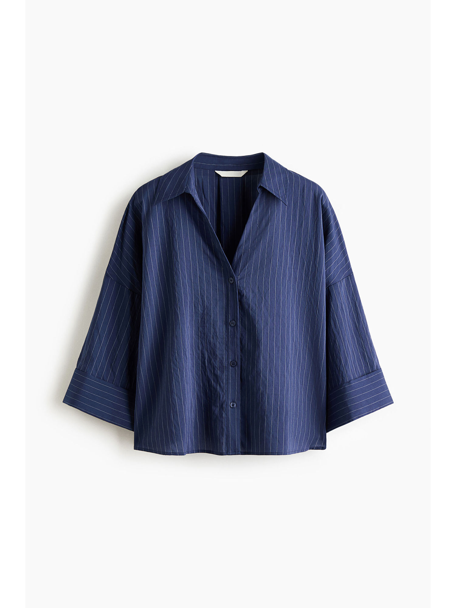 h&m Women Blue Oversized viscose-blend shirt-picture-40