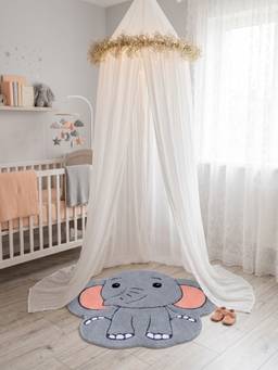 PANO - Polyester Kid's Baby Elephant Anti Skid Shape Rug