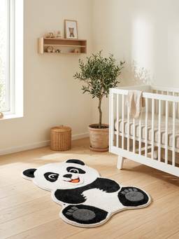 PANO - Polyester Kid's Lazy Panda Anti Skid Shape Rug