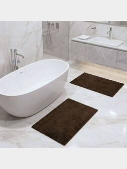PANO - Polyester Bathmat Lattice - Black (Pack of 2)