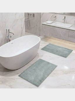 PANO - Polyester Bathmat Lattice - Grey (Pack of 2)