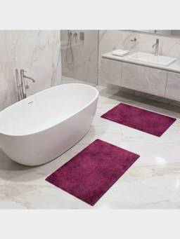 PANO - Polyester Bathmat Lattice - Purple (Pack of 2)