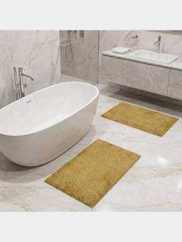 PANO - Polyester Bathmat Lattice - Yellow (Pack of 2)