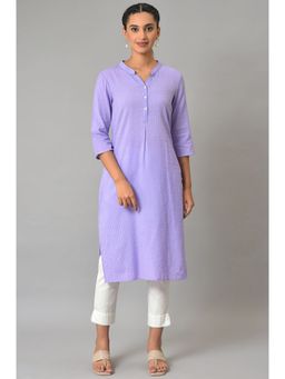 Aurelia - Purple Sheer Sucker Summer Basic Kurta