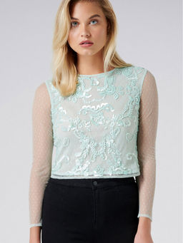 Forever New - Audrey Embellished Dobby Top