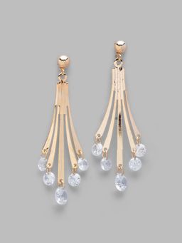 Globus - Gold Plated Geometric Drop Earring-3619185001