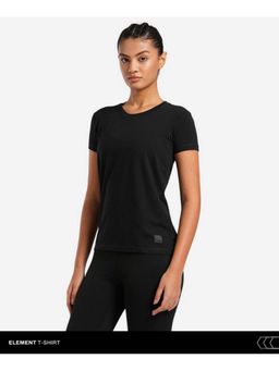 Tego - Women Black Bamboo Solid T-Shirt