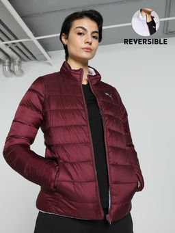 Puma - Reversible Padded Women's Burgundy Bomber Jacket
