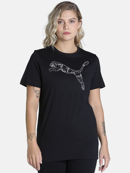 Puma - Cat Solid Women Black T-Shirt