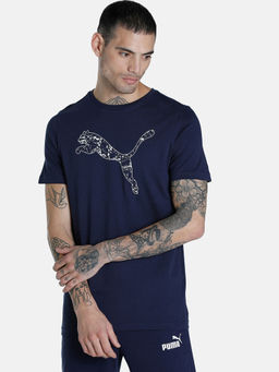 Puma - Cat Solid Mens Navy Blue T-Shirt