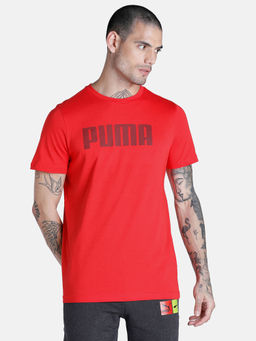 Puma - Wording Solid I Mens Red T-Shirt