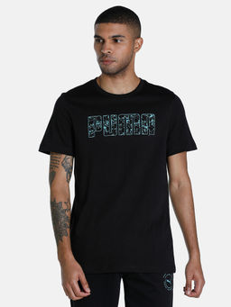 Puma - Wording Solid Mens Black T-Shirt