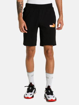 Puma - Knitted Multi Logo Mens Black Shorts