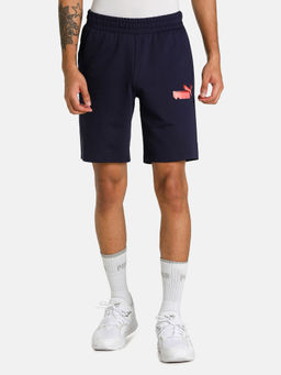 Puma - Knitted Multi Logo Mens Navy Blue Shorts