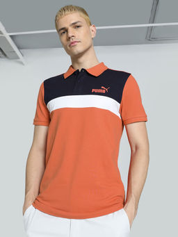 Puma - Stylized Color block Men's Orange Polo T-Shirt