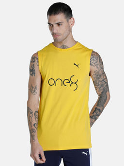 Puma - Sleeveless Men's Yellow T-Shirt