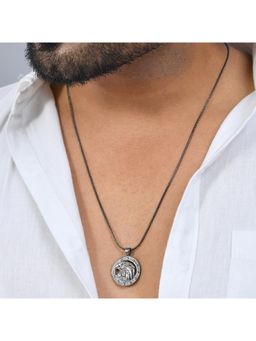 Voylla - Eclipse Hawk Black Mens Necklace