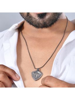 Voylla - Eclipse Trishul Black Mens Necklace