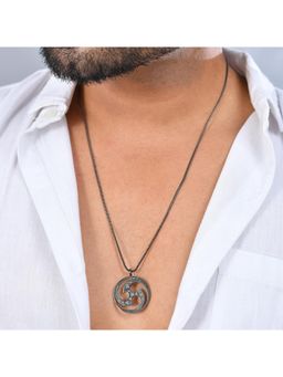 Voylla - Eclipse Cosmic Swirl Star Black Mens Necklace