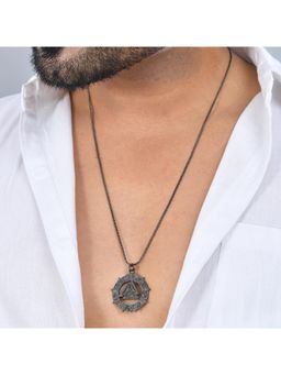 Voylla - Eclipse Valknut Star Symbol Black Mens Necklace