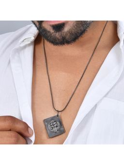 Voylla - Eclipse Ace Skull Black Mens Necklace