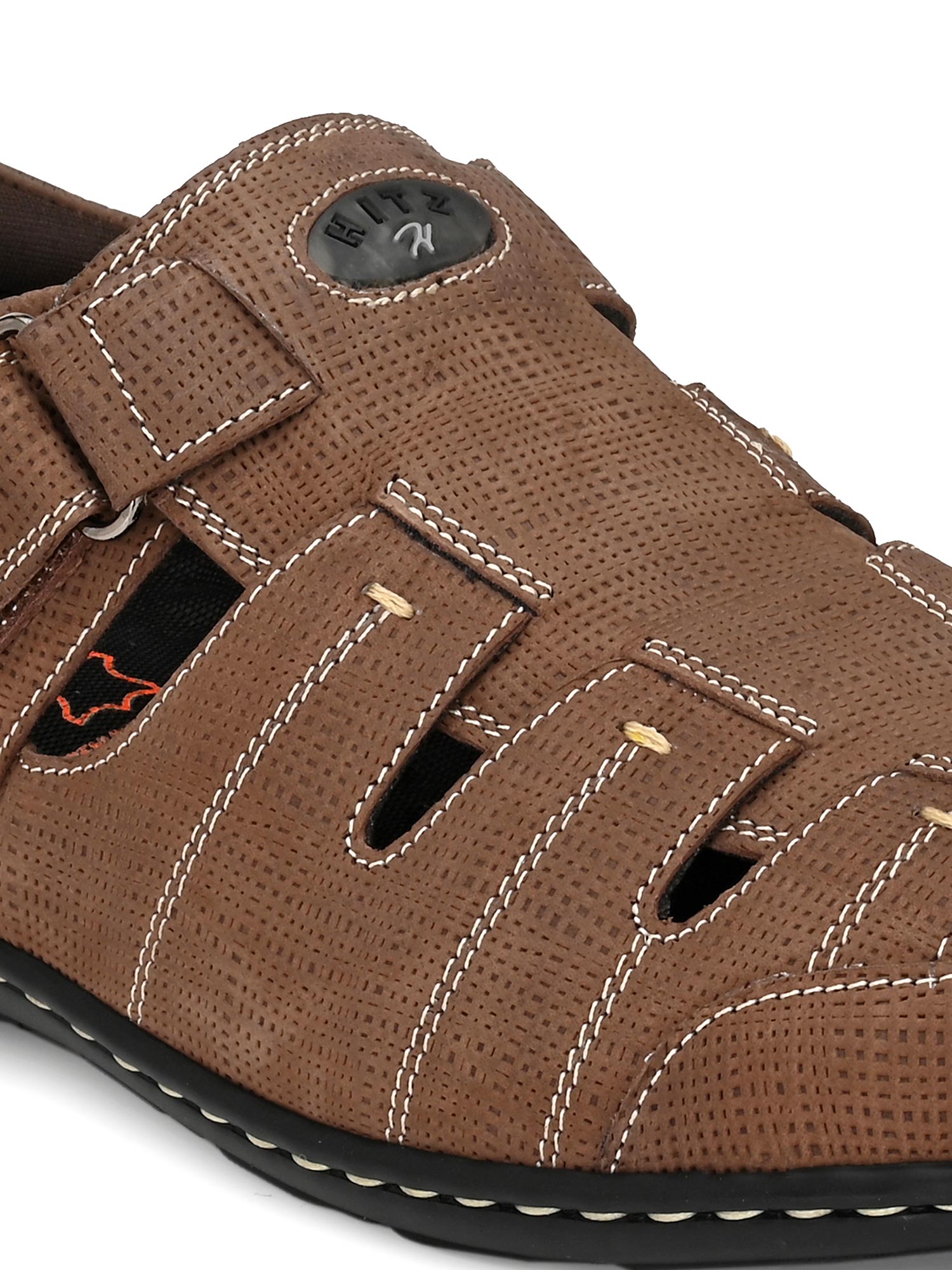 Buy Hitz Men's Brown Leather Shoe-Style Sandals Online