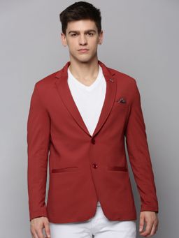 SHOWOFFFF - Mens Notched Lapel Solid Rust Open Front Blazer
